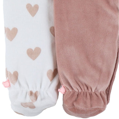 Noukie's Baby Pyjama's Mon Coeur Roze/Wit – 2 stuks