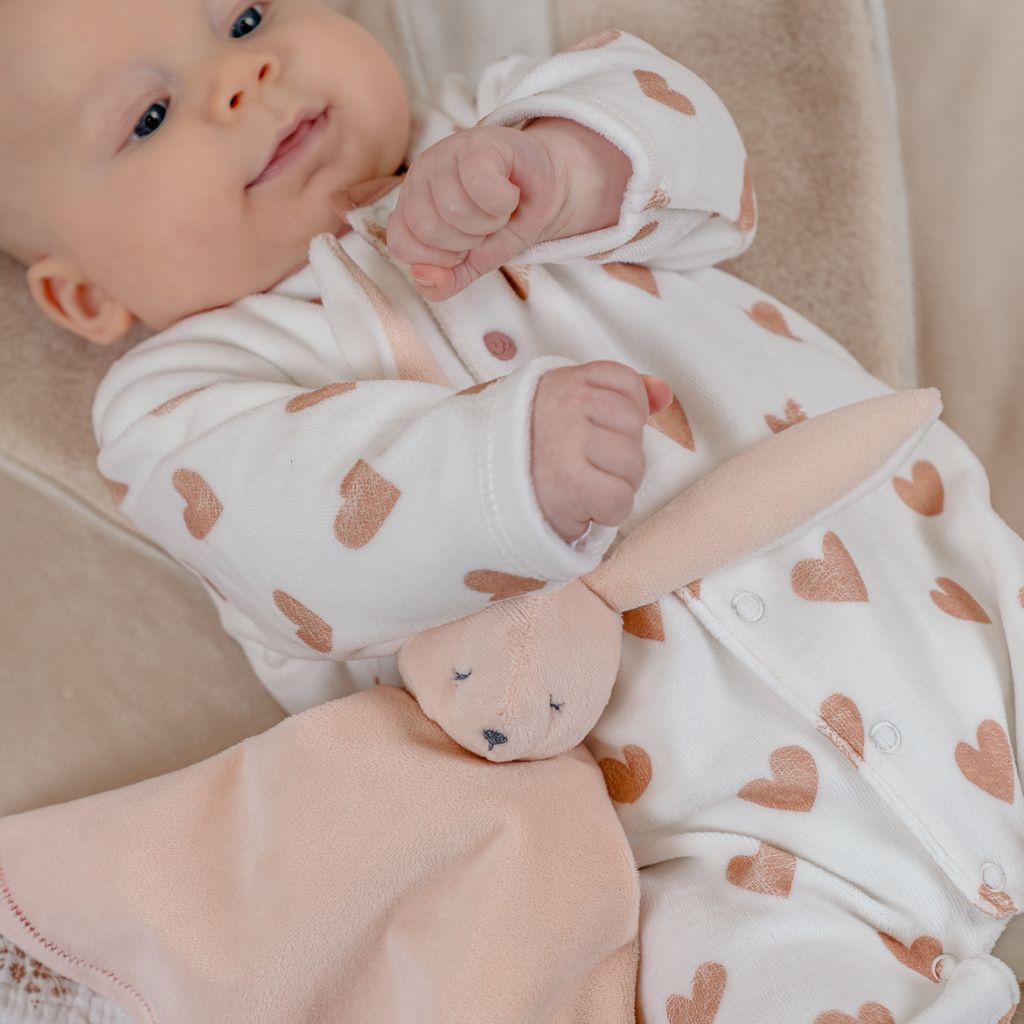Noukie's Baby Pyjama's Mon Coeur Roze/Wit – 2 stuks