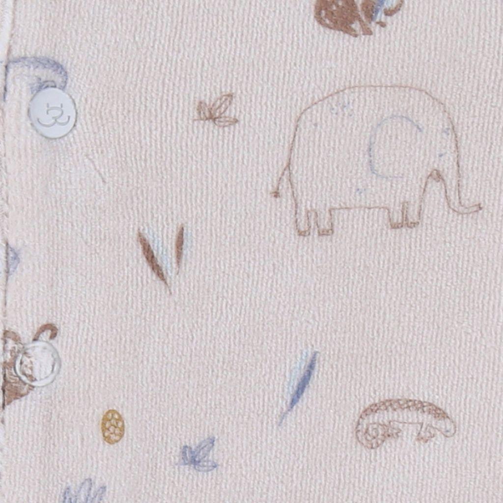 Noukie's Pyjama fluweel beige Jungle uniseks