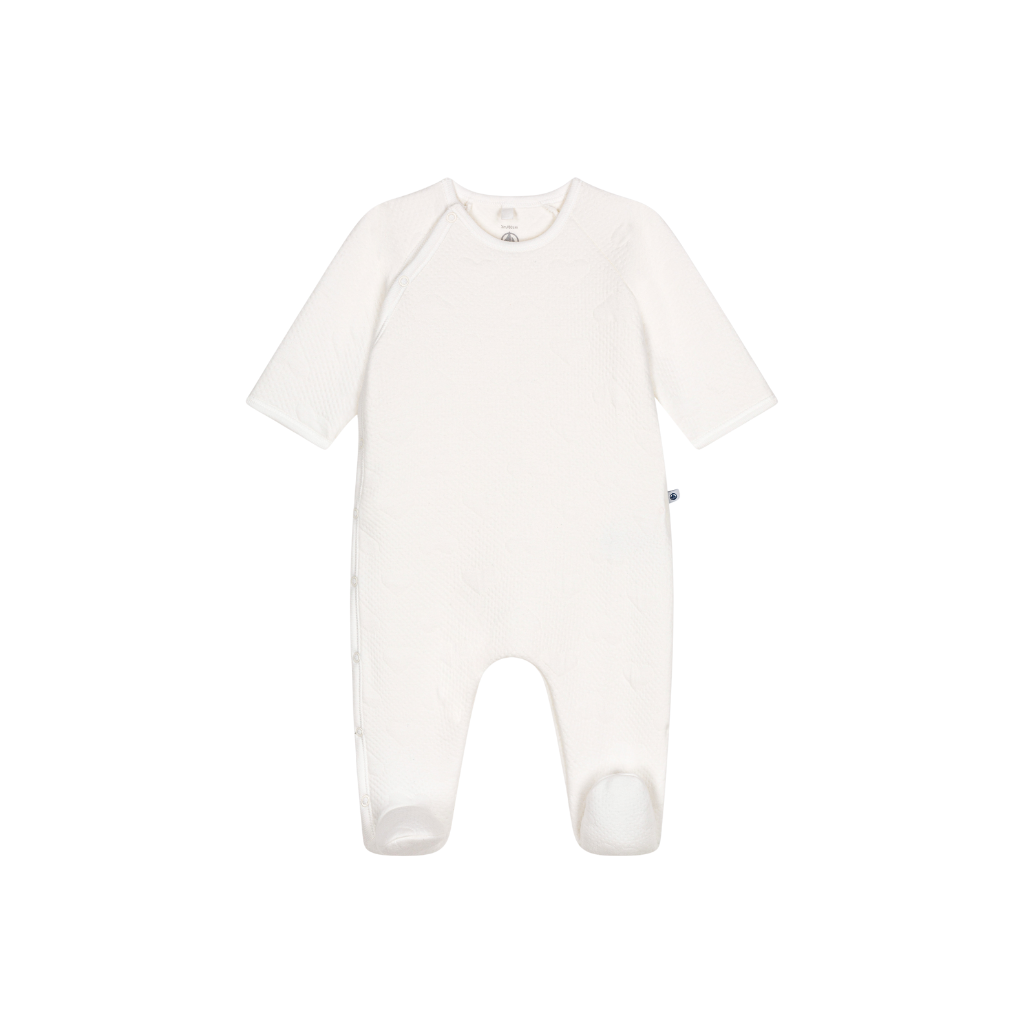 Petit Bateau Pyjama cache-coeur à manches longues Tubic White