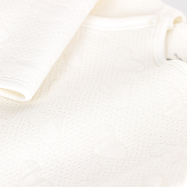 Petit Bateau Pyjama cache-coeur à manches longues Tubic White
