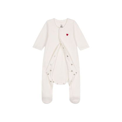 Pyjama Petit Bateau avec body intégré Velours Blanc Unisexe