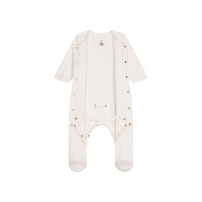 Pyjama Petit Bateau avec body intégré Velours Blanc Unisexe
