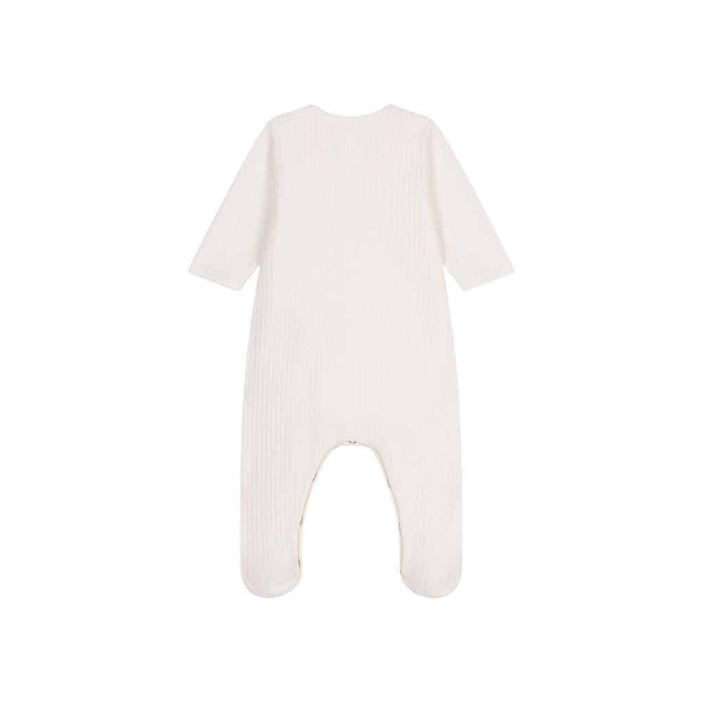 Pyjama Petit Bateau avec body intégré Velours Blanc Unisexe