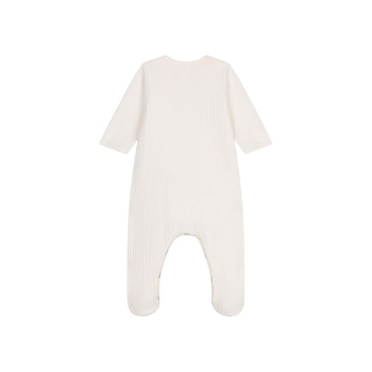 Pyjama Petit Bateau avec body intégré Velours Blanc Unisexe