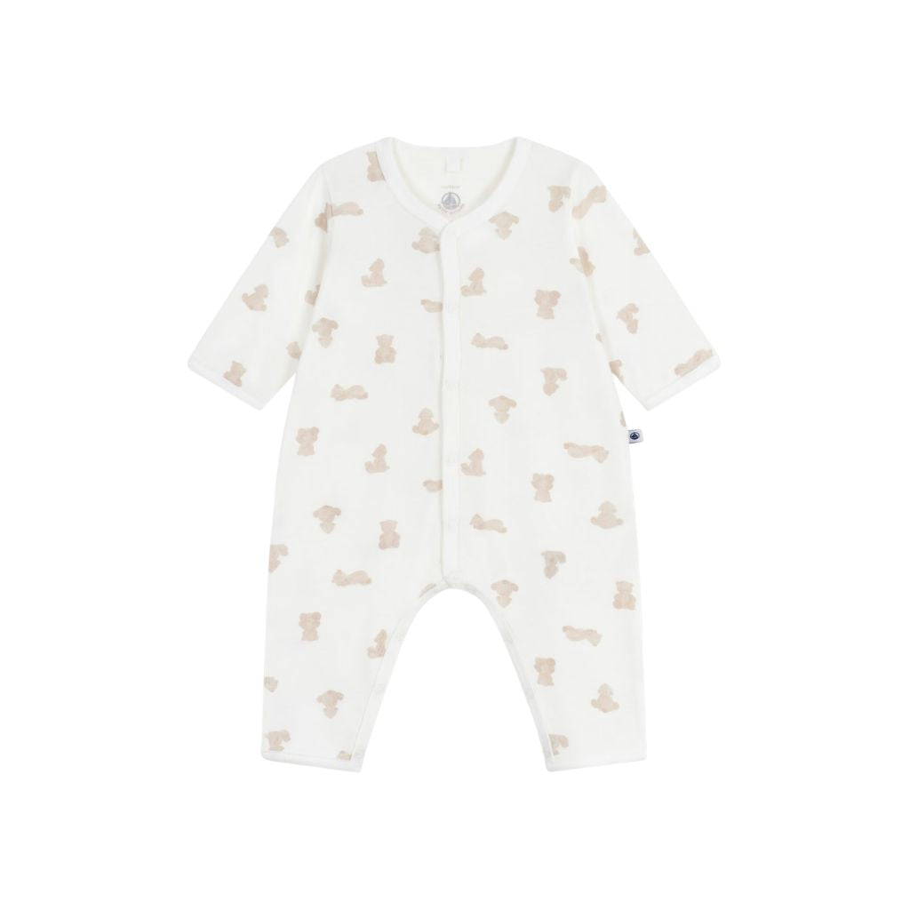 Petit Bateau Pyjama Beertje Wit / Bruin Uniseks