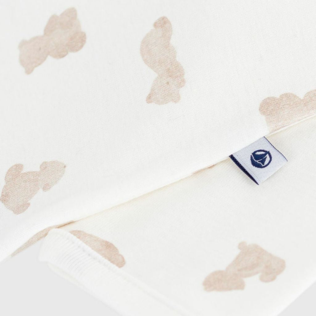Petit Bateau Pyjama Beertje Wit / Bruin Uniseks