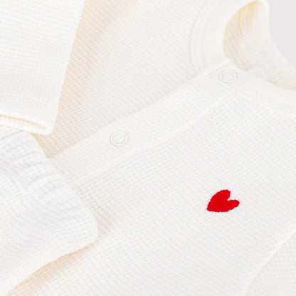 Petit Bateau Ensemble 2 pièces Cardigan et pantalon Blanc Unisexe