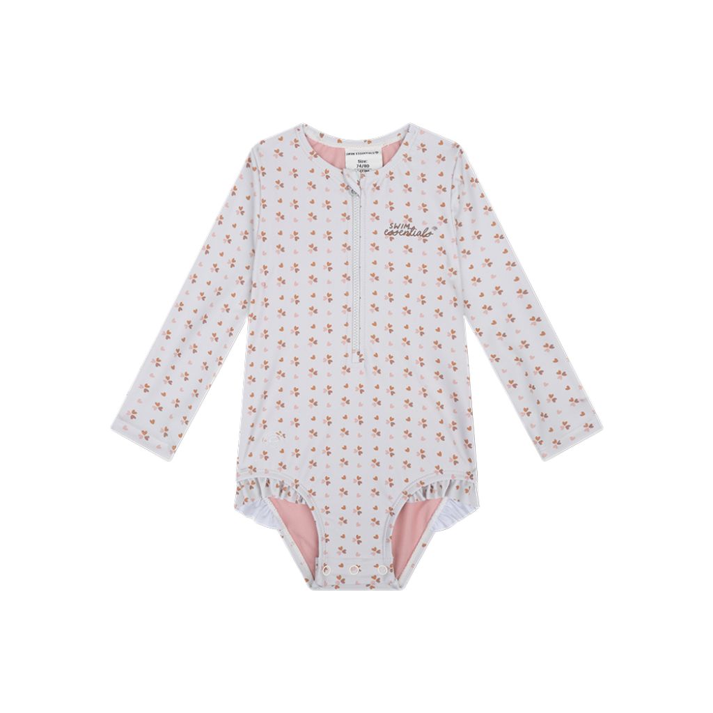 SwimEssentials UV-Zwemshirt Cozy Hearts Wit Roze