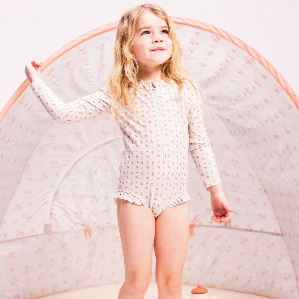 SwimEssentials UV-Zwemshirt Cozy Hearts Wit Roze