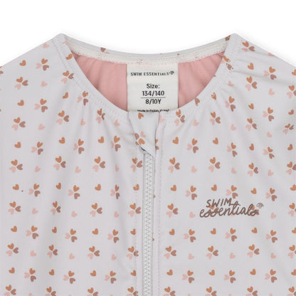 SwimEssentials UV-Zwemshirt Cozy Hearts Wit Roze