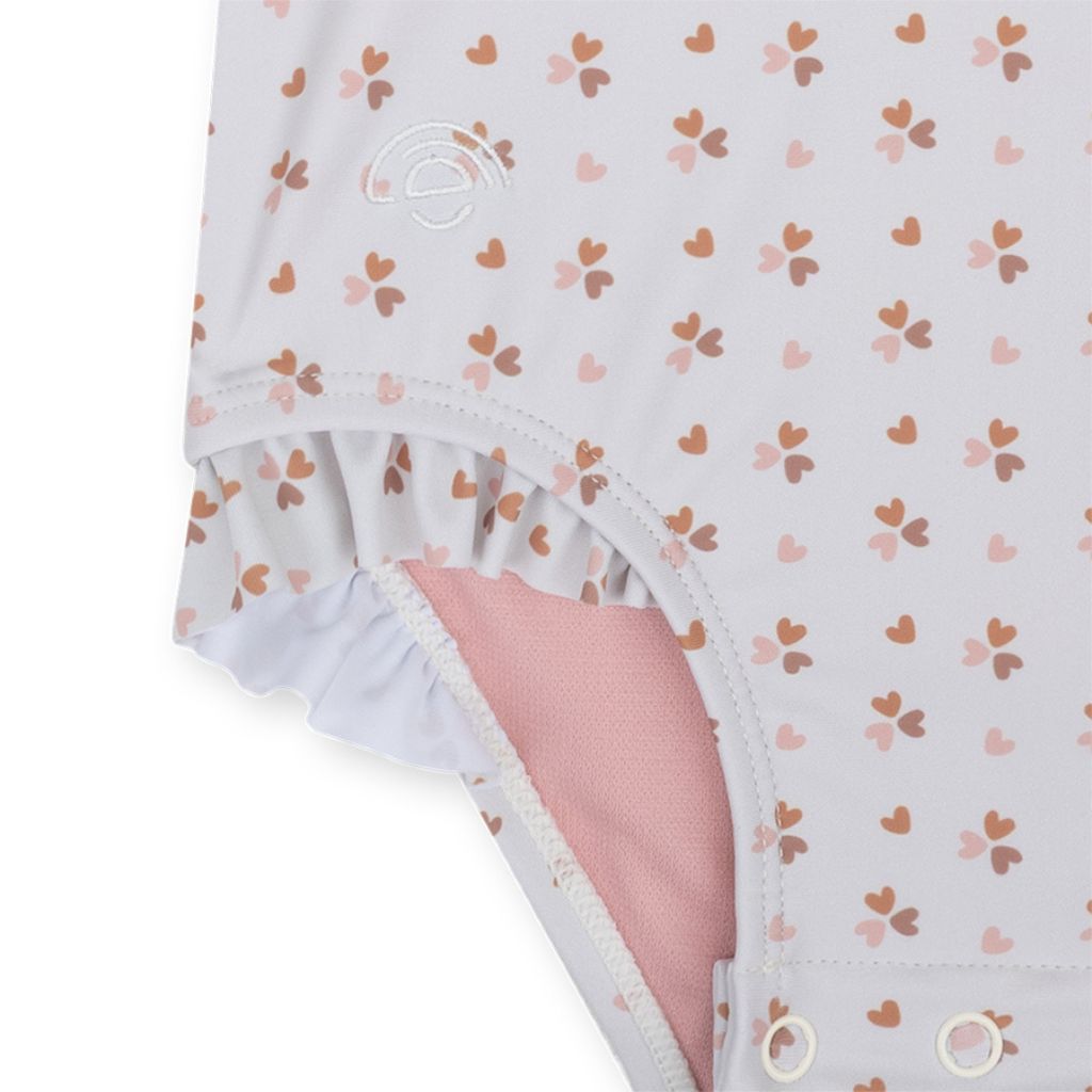 SwimEssentials UV-Zwemshirt Cozy Hearts Wit Roze