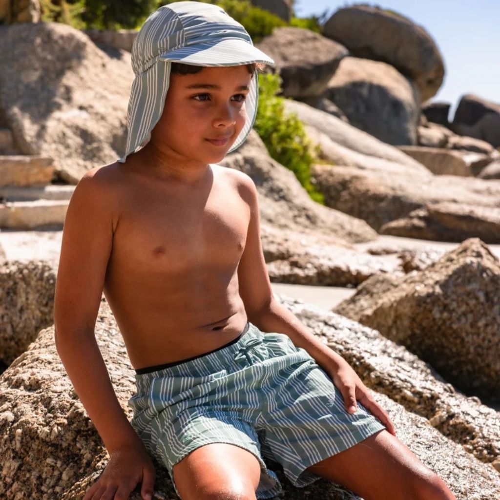 SwimEssentials Zwemshort Resort Stripe Groen Wit Jongens