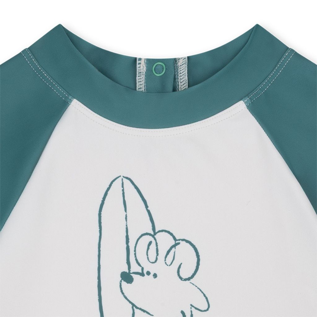 SwimEssentials T-shirt Surfer manches courtes Vert Blanc