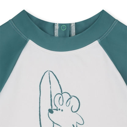 SwimEssentials T-shirt Surfer manches courtes Vert Blanc