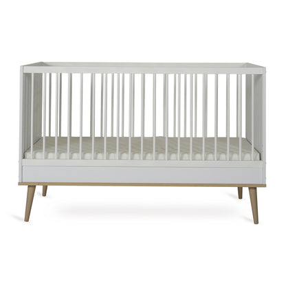 Quax Chambre de bébé 3 pièces (lit évolutif L 140 x Lg 70 cm + commode + armoire 2 portes) Flow White