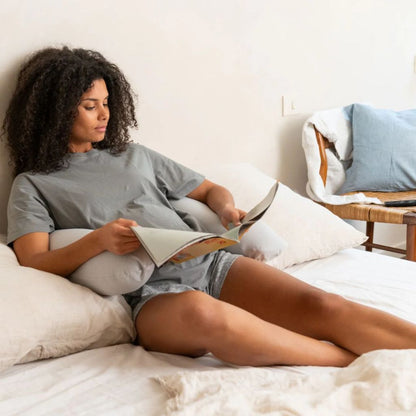 doomoo Housse pour coussin de positionnement et d'allaitement Twisty U  Pearl Grey