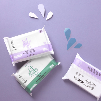 Naïf Lingettes humides Plastic Free Lotion Wipes 3 x 54 pièces