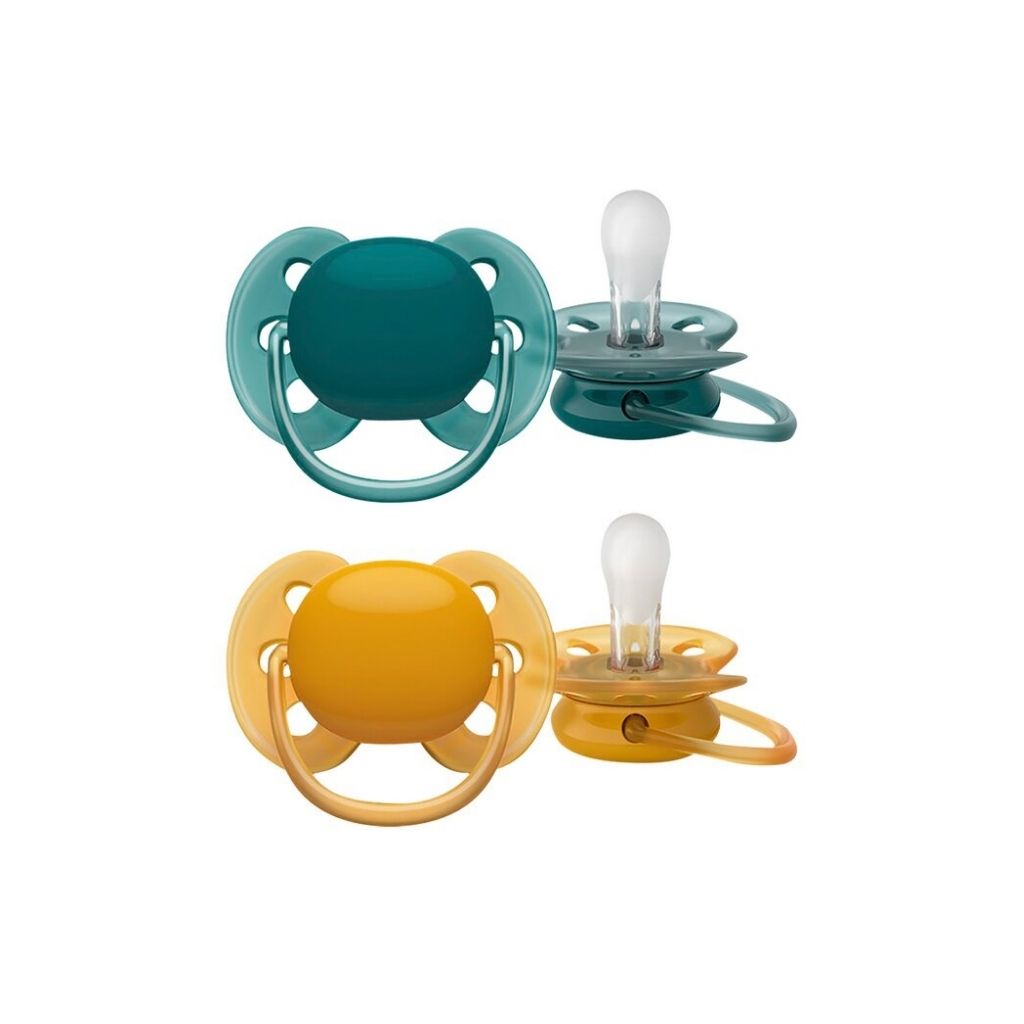 Philips AVENT Sucette + 6 mois Ultra Soft vert/jaune - 2 pièces