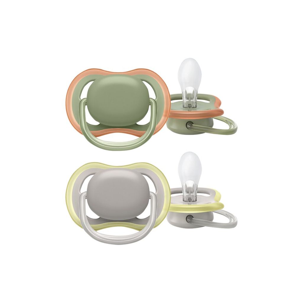 Philips AVENT Sucette + 6 mois Ultra Air gris/olive - 2 pièces