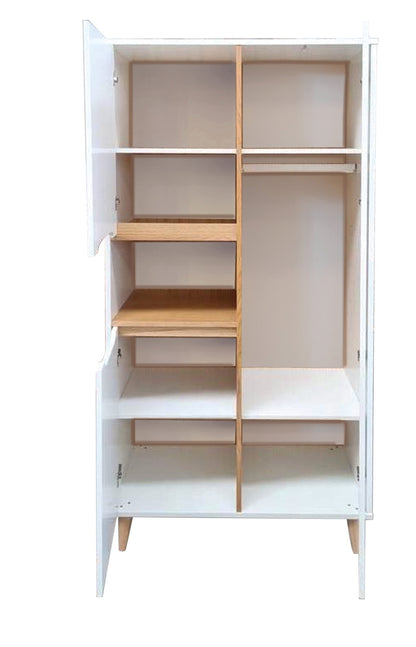 Pericles Chambre 3 éléments (lit L 120 x Lg 60 cm + commode + armoire 5 portes) Boho White