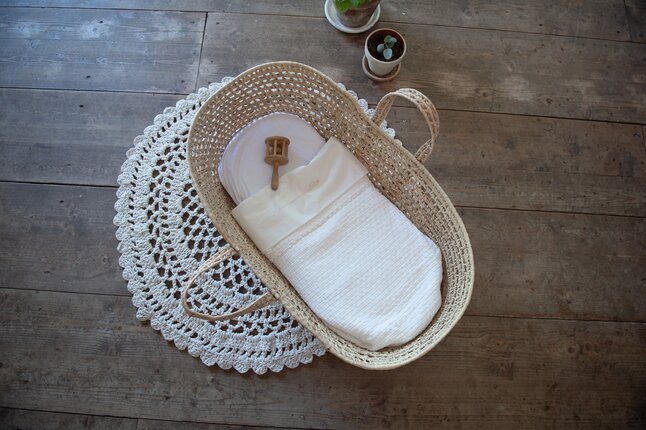 Koeka Couverture pour berceau ou parc Elba Lace Milky