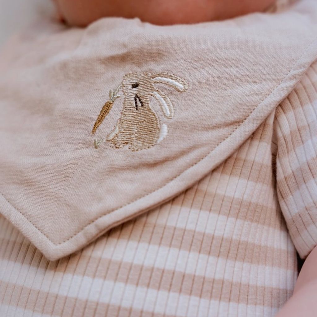 Little Dutch Bandana slab Newborn Naturals Baby Bunny wit -  2 stuks
