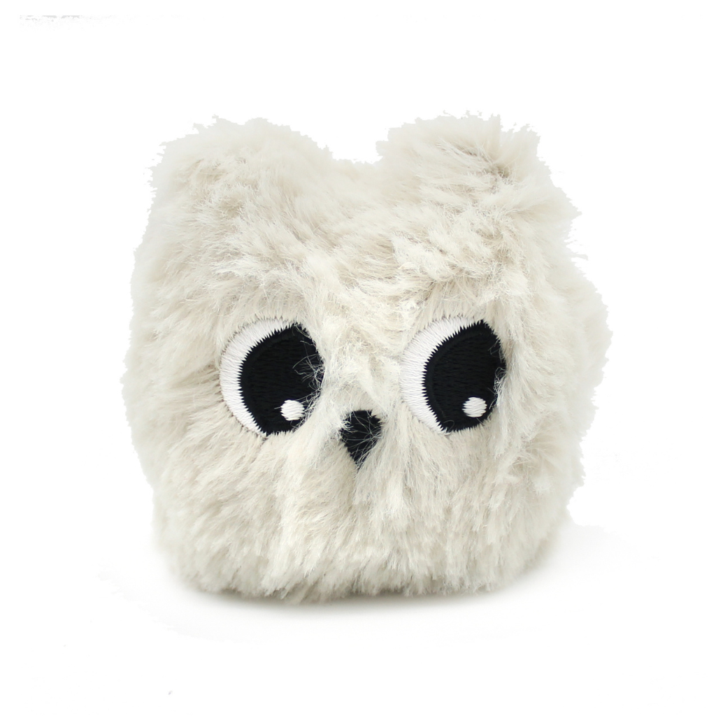 Les Déglingos Peluche Chouette Polaire Maman et Bébé Blanc Cassé / Gris Clair Ptipotos