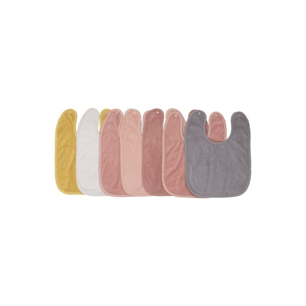 Dreambee Bavoir Essentials à pression rose/gris/ocre - 7 pièces