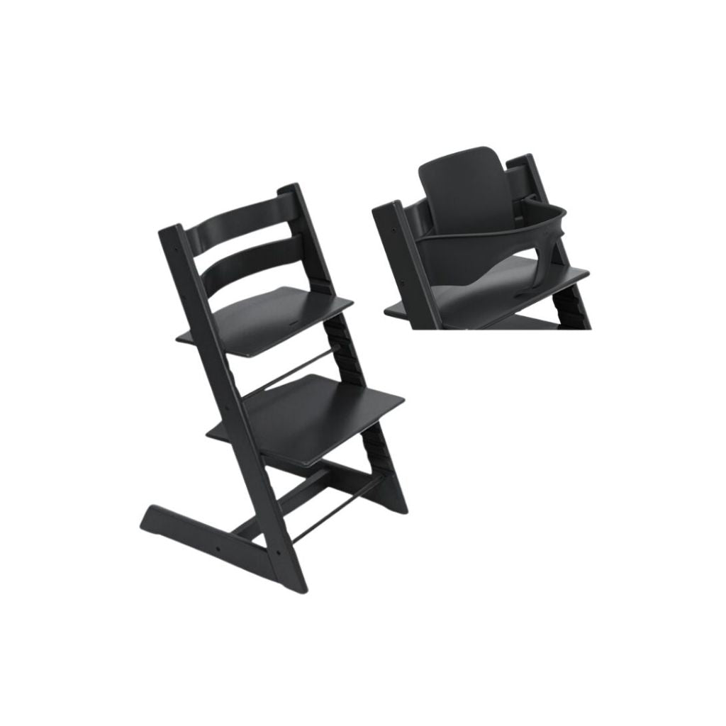 Stokke® Eetstoel Tripp Trapp® Bundel Black + Babyset²