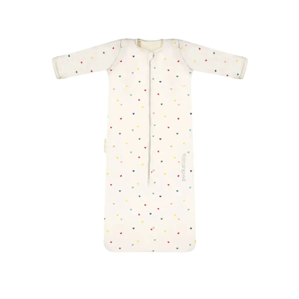 Puckababy Sac de couchage 4 saisons Hearts confetti TOG 0,25-2,5 Beige 100 cm