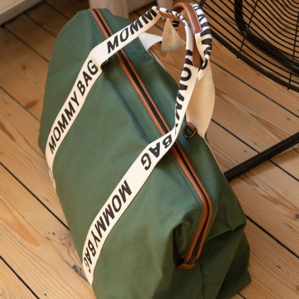 Childhome Sac à langer Mommy Bag Signature Canvas vert