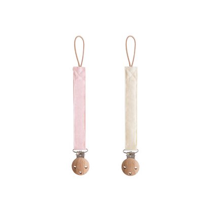 Mushie Attache-sucette Blush/Cream - 2 pièces   