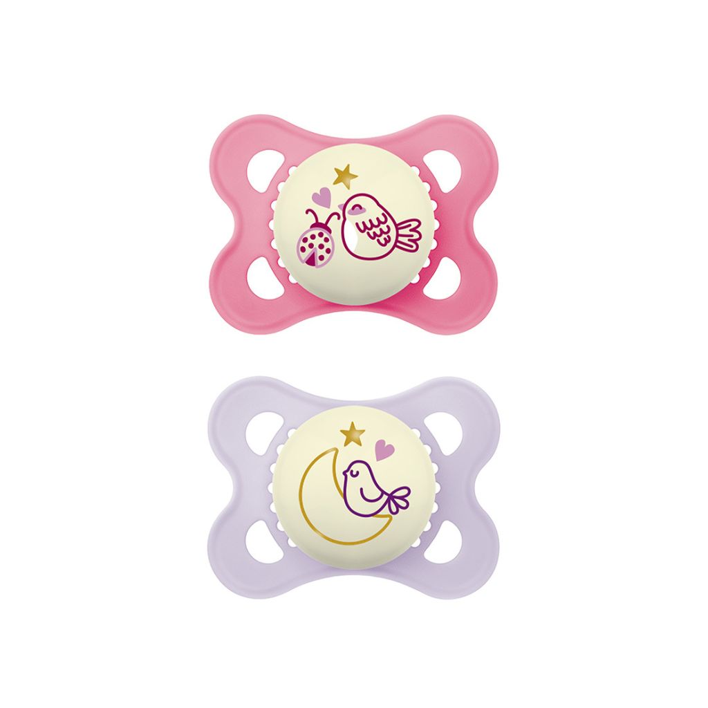 MAM  Fopspeen 0 - 6 maanden Original Night Pink/Lilac - 2 stuks