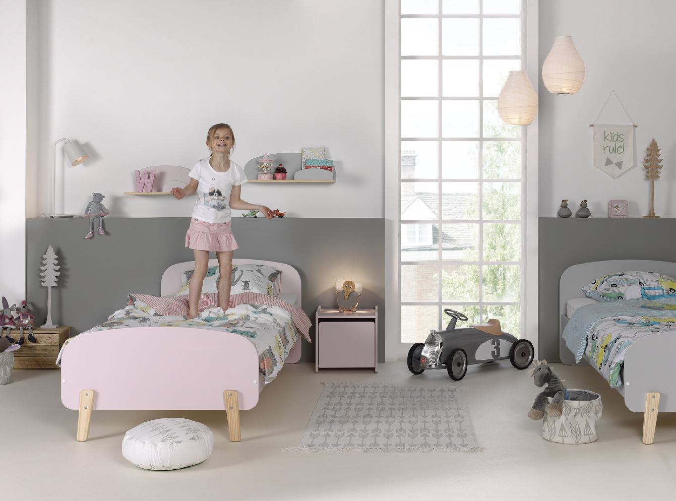 Jaxx wandplank Kiddy 45 cm roze