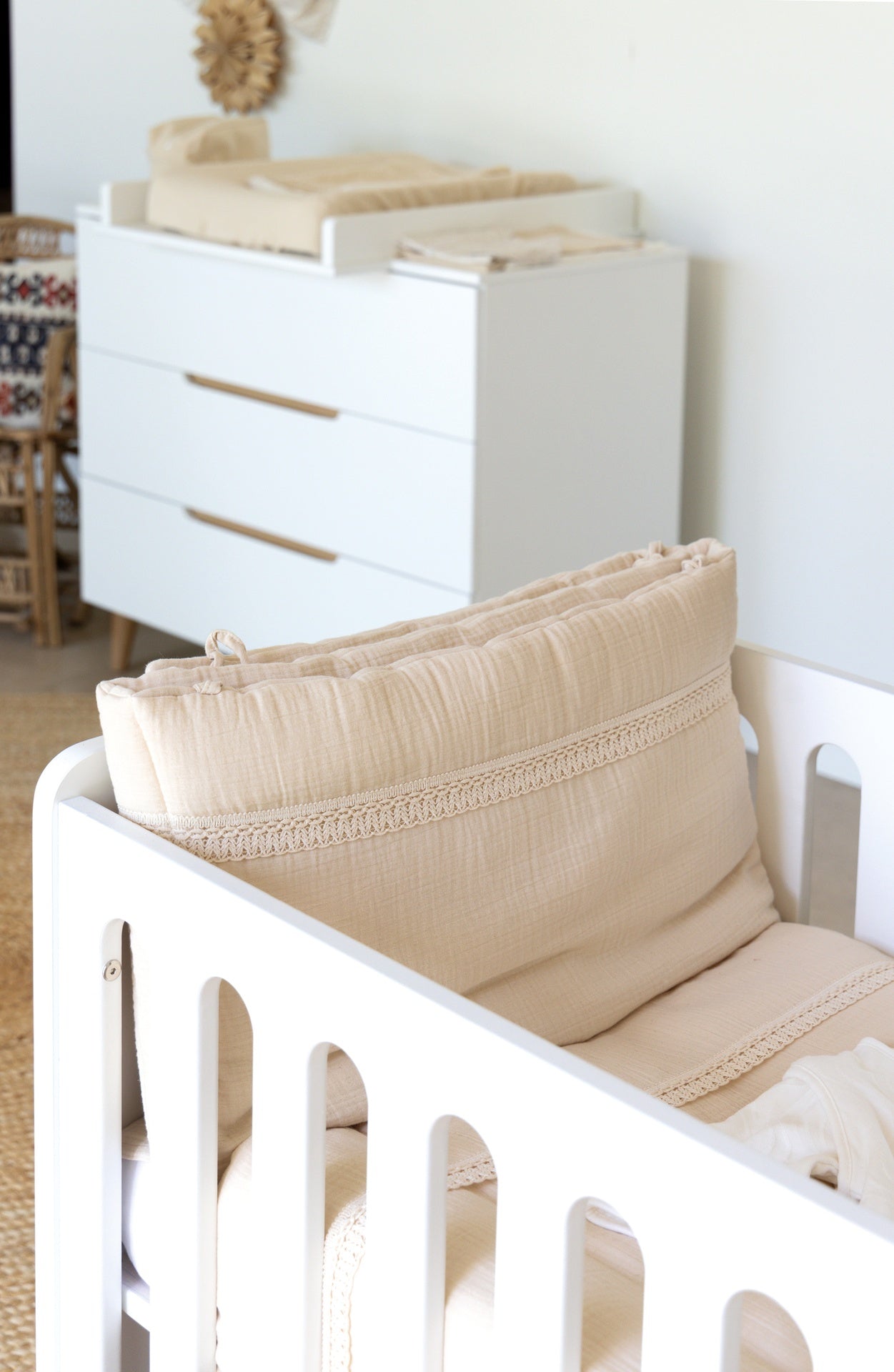 Pericles 2-delige babykamer (bed L 140 x B 70 cm + commode) Boho White