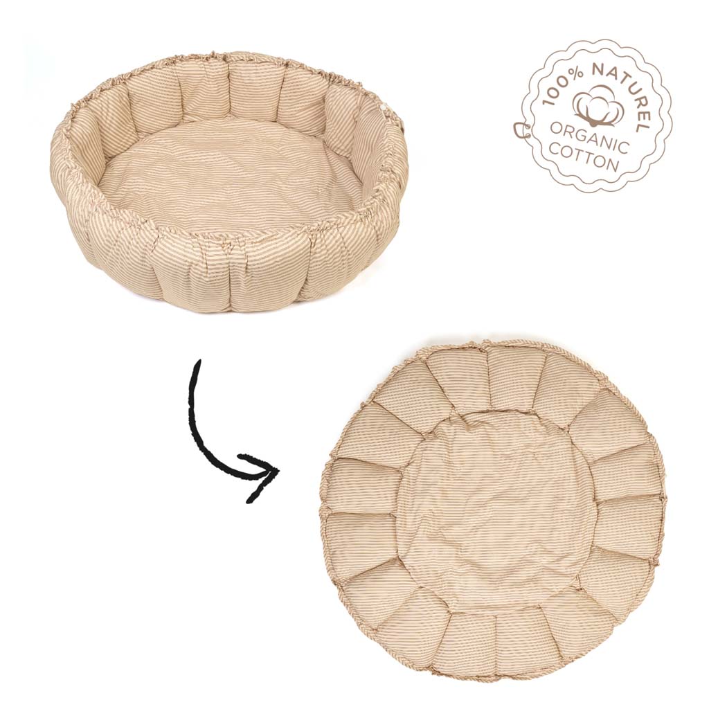Play and Go Coco Stripes brown organic babymat 130 cm