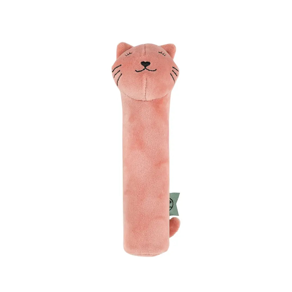 Trixie Baby Hochet à presser Mrs. Cat rose