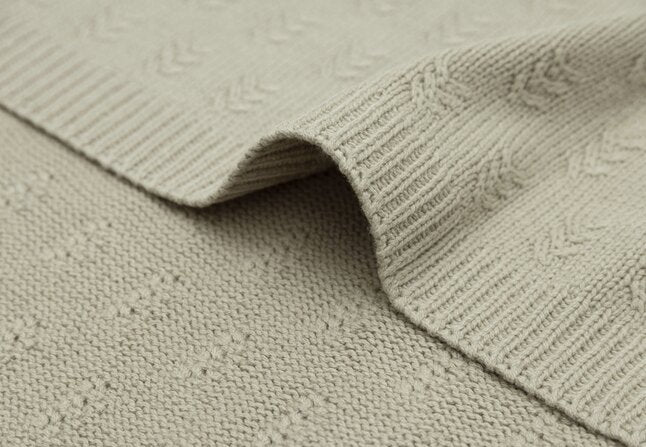Jollein Couverture pour berceau ou parc Grain Knit Olive Green