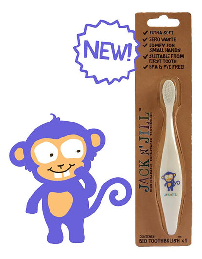 Jack N' Jill Brosse à dents bio Monkey