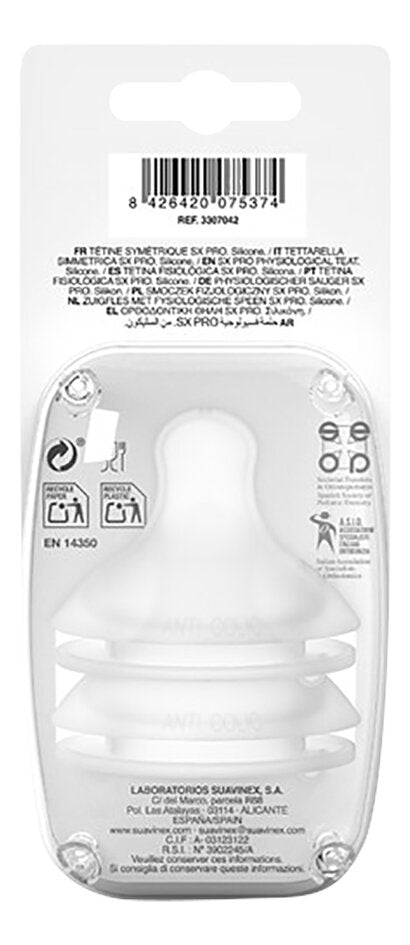 Suavinex Tétine SX Pro débit lent - 2 pièces