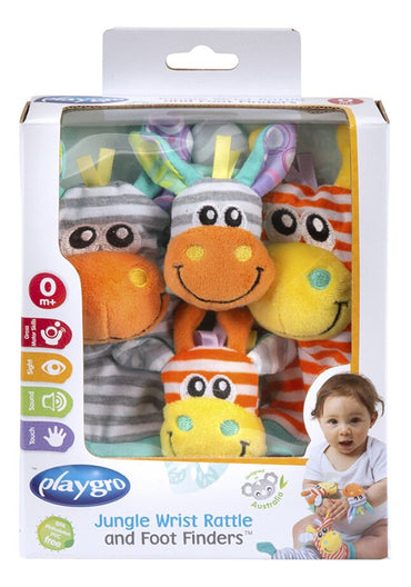 Playgro Hochet pour poignet et pied Zèbre & Girafe