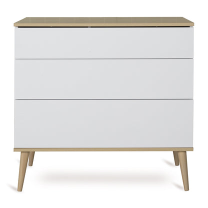 Quax Chambre de bébé 2 pièces (lit L 120 x Lg 60 cm + commode)  Flow White
