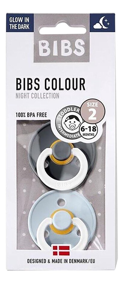 Bibs Sucette + 6 mois Night Iron/Baby Blue