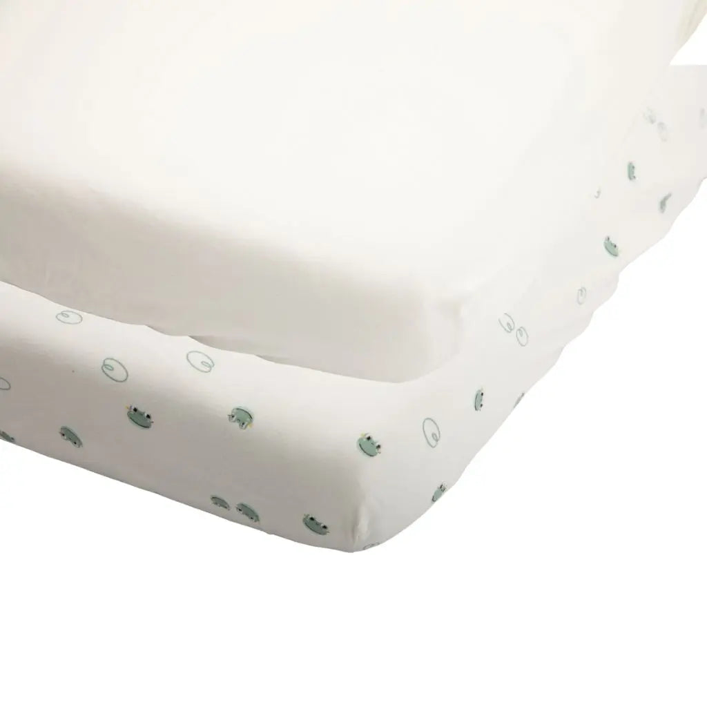  Dreambee Drap-housse pour parc Oscar Grenouilles 95 x 75 cm - 2 pièces