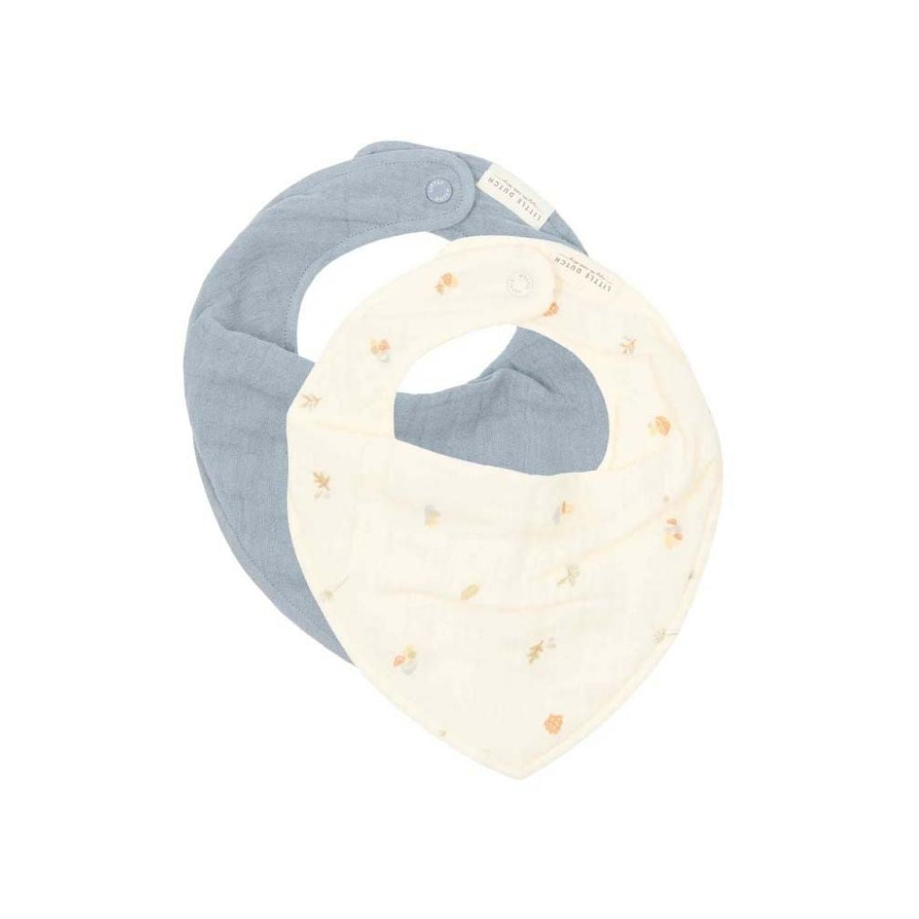 Little Dutch Bavoir bandana Forest Treasures beige/Denim - 2 pièces