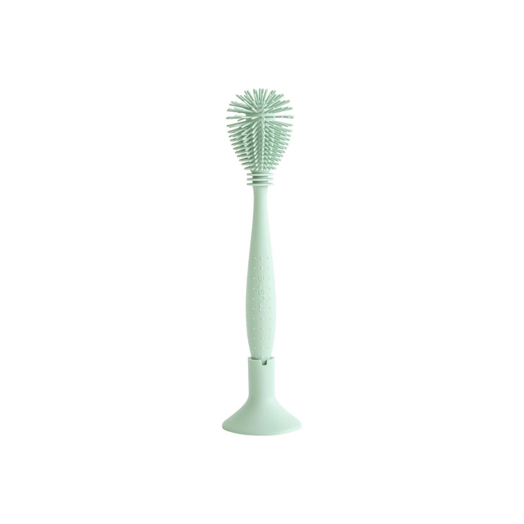 Mushie Goupillon en silicone Cambridge Blue