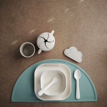 Mushie Fourchette et cuillère Ivory