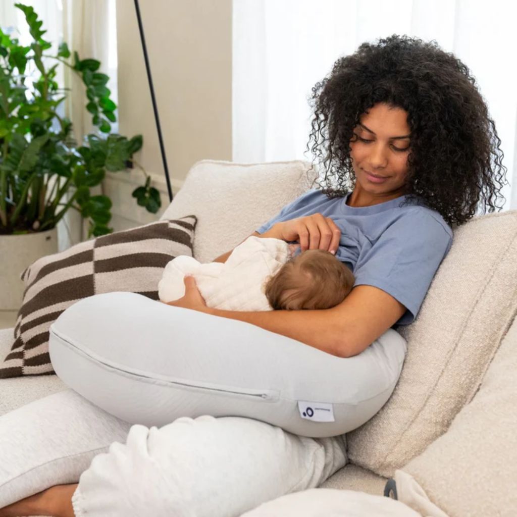 doomoo Housse pour coussin de positionnement et d'allaitement Twisty C Pearl Grey