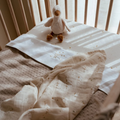 Little Dutch Laken voor bed geborduurd Little Goose wit 110 x 140 cm